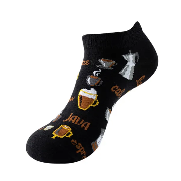 Coffee Pattern Low Cut Socks (One Size) 咖啡圖案船襪 (均碼) HS202287c
