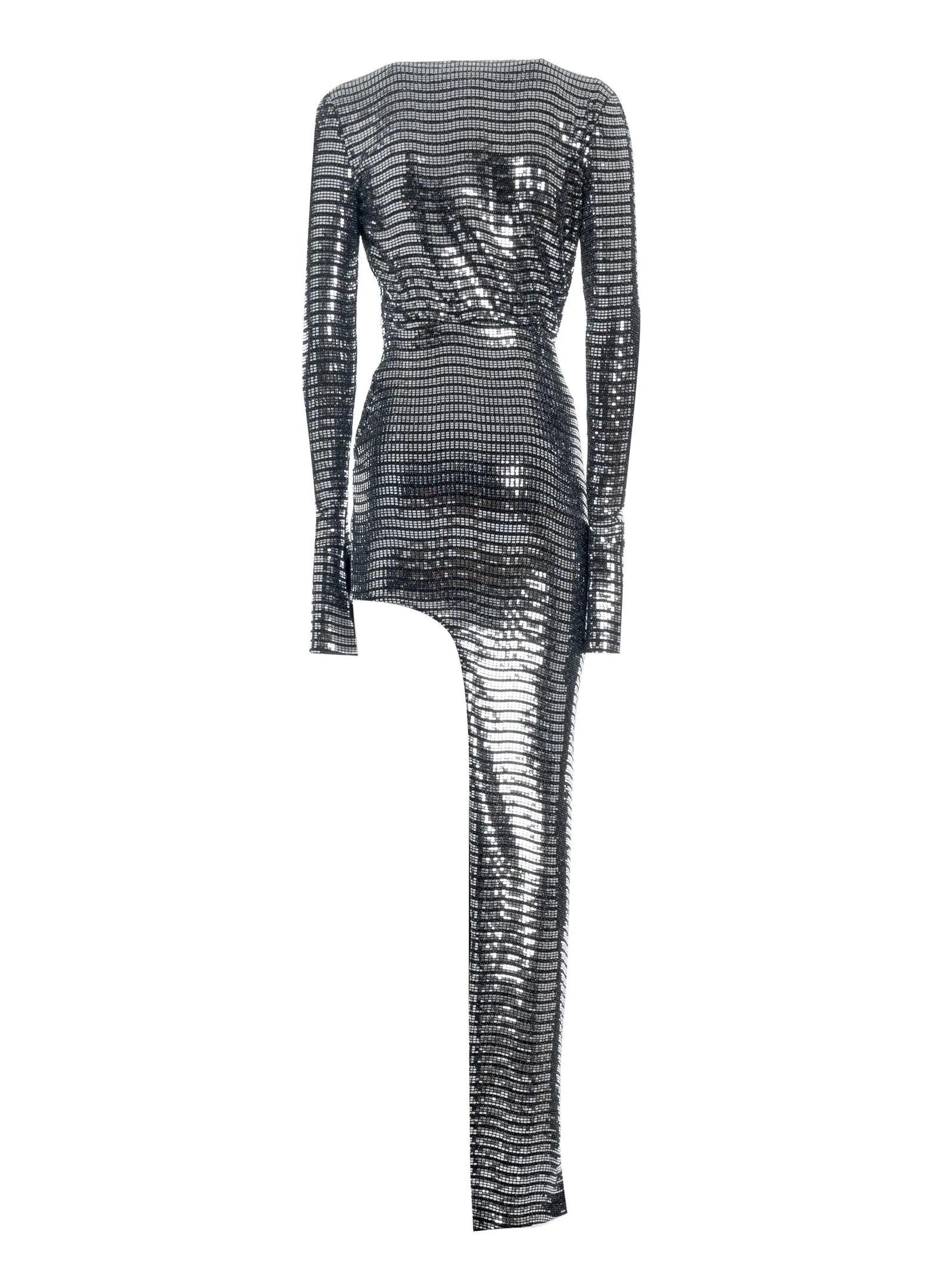 Silver Techno Paillettes Dress